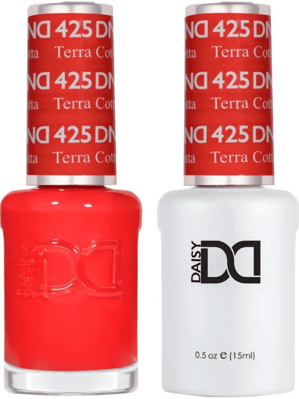 NEW DND Duo #425 Terra Cotta Gel & Nail Polish Set Coral Red
